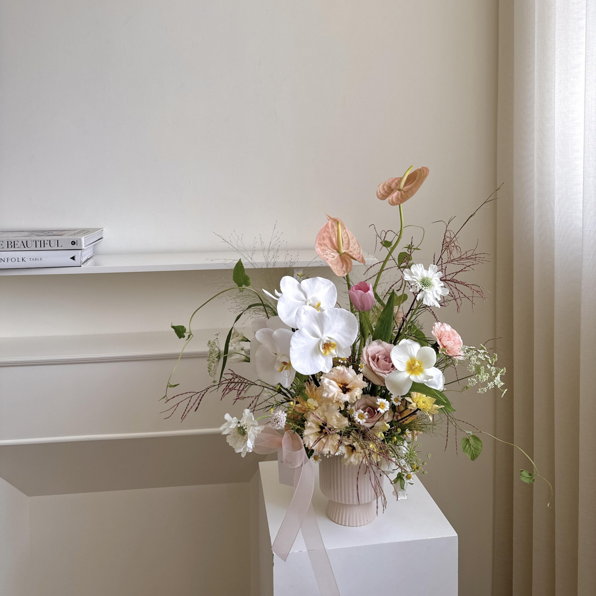 粉嫩色系韓式鮮花桌花 開幕桌花/新居花禮 5