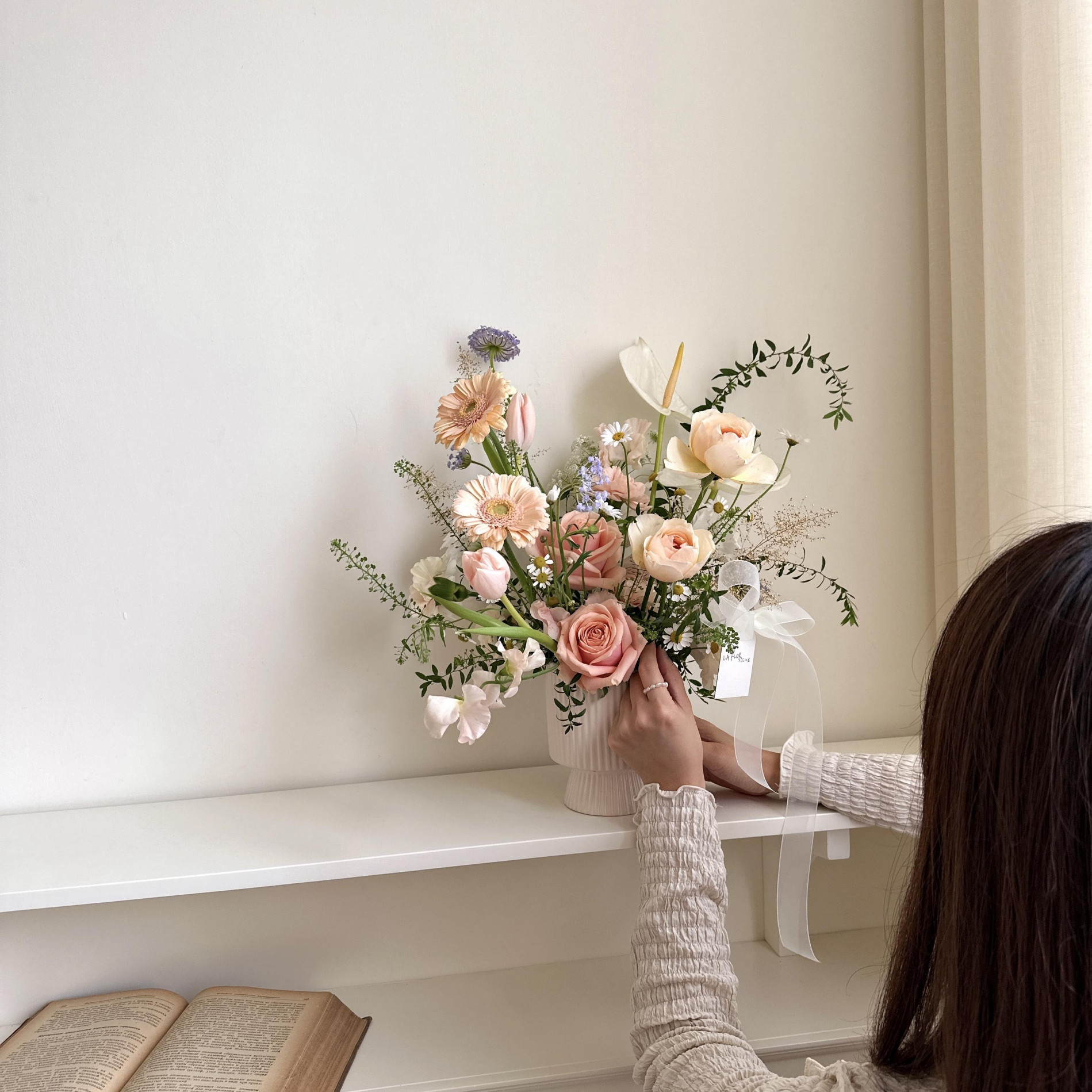 粉嫩色系韓式鮮花桌花 開幕桌花/新居花禮 4