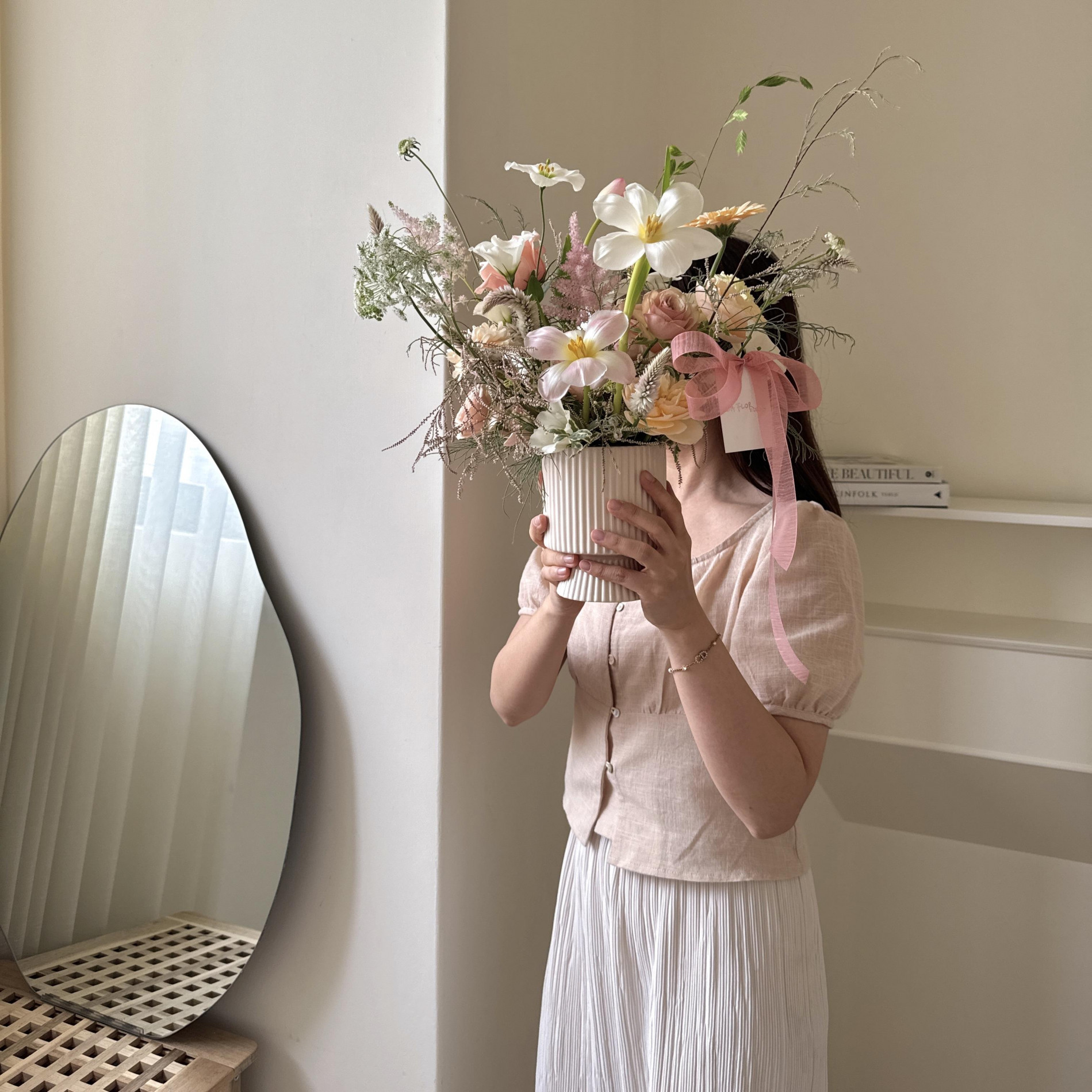 粉嫩色系韓式鮮花桌花 開幕桌花/新居花禮 2