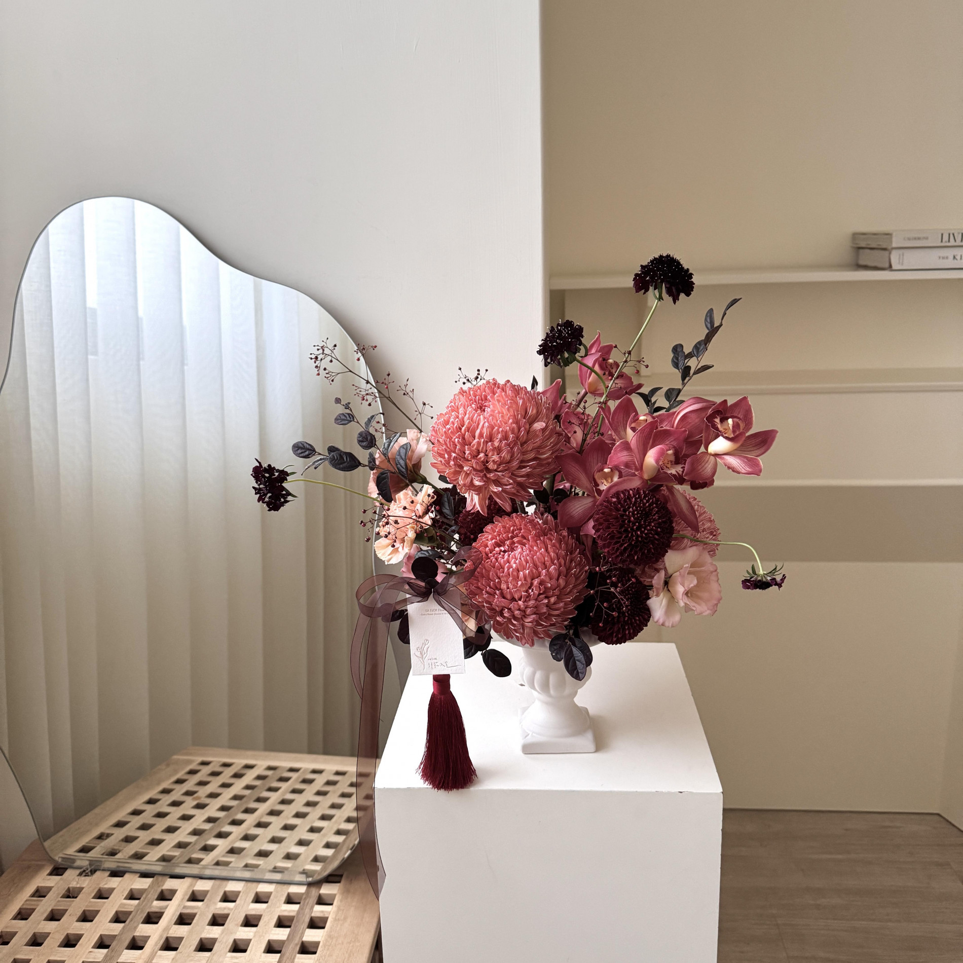 2026 Horse降臨 復古粉棕色系新年鮮花桌花 M 2