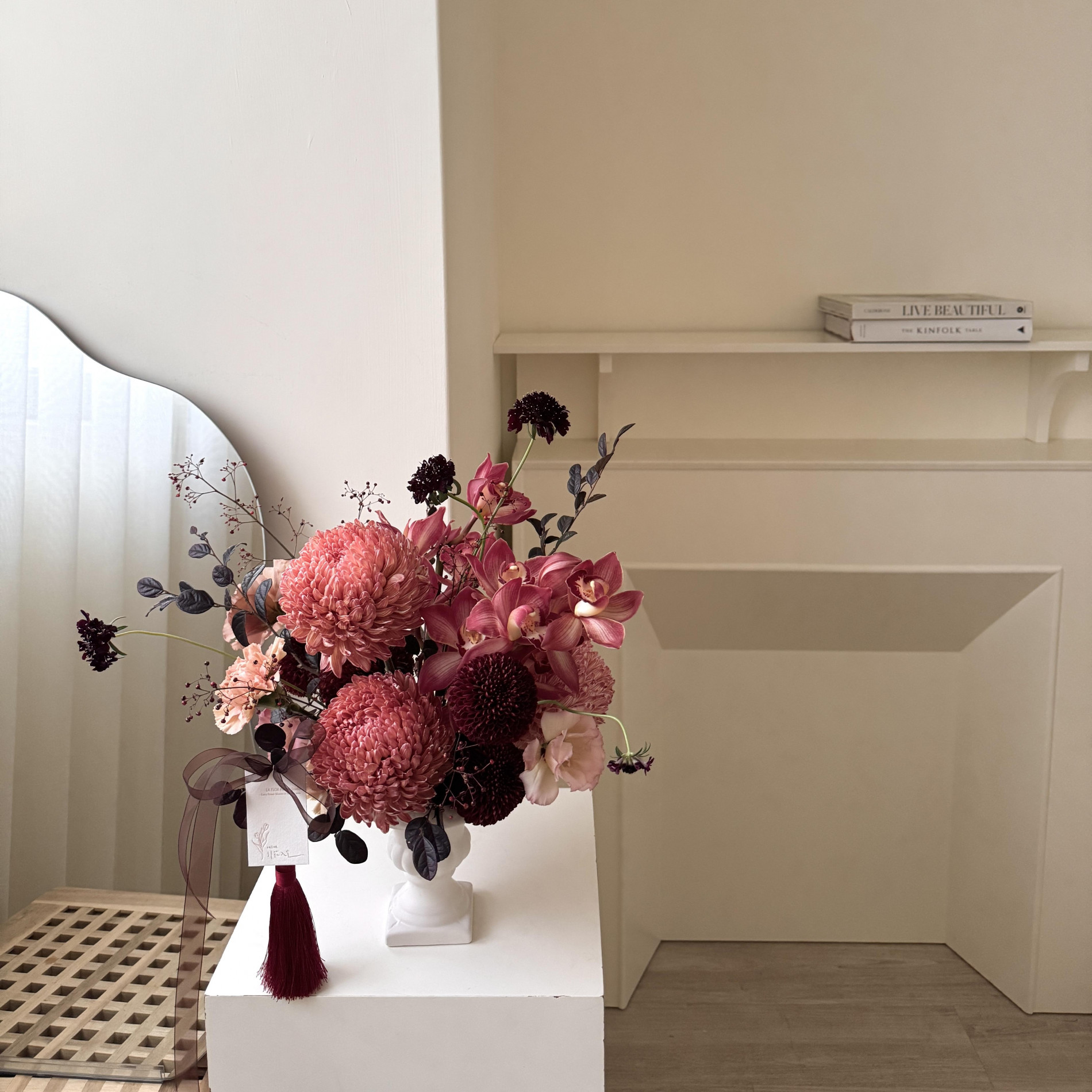 2026 Horse降臨 復古粉棕色系新年鮮花桌花 M 5