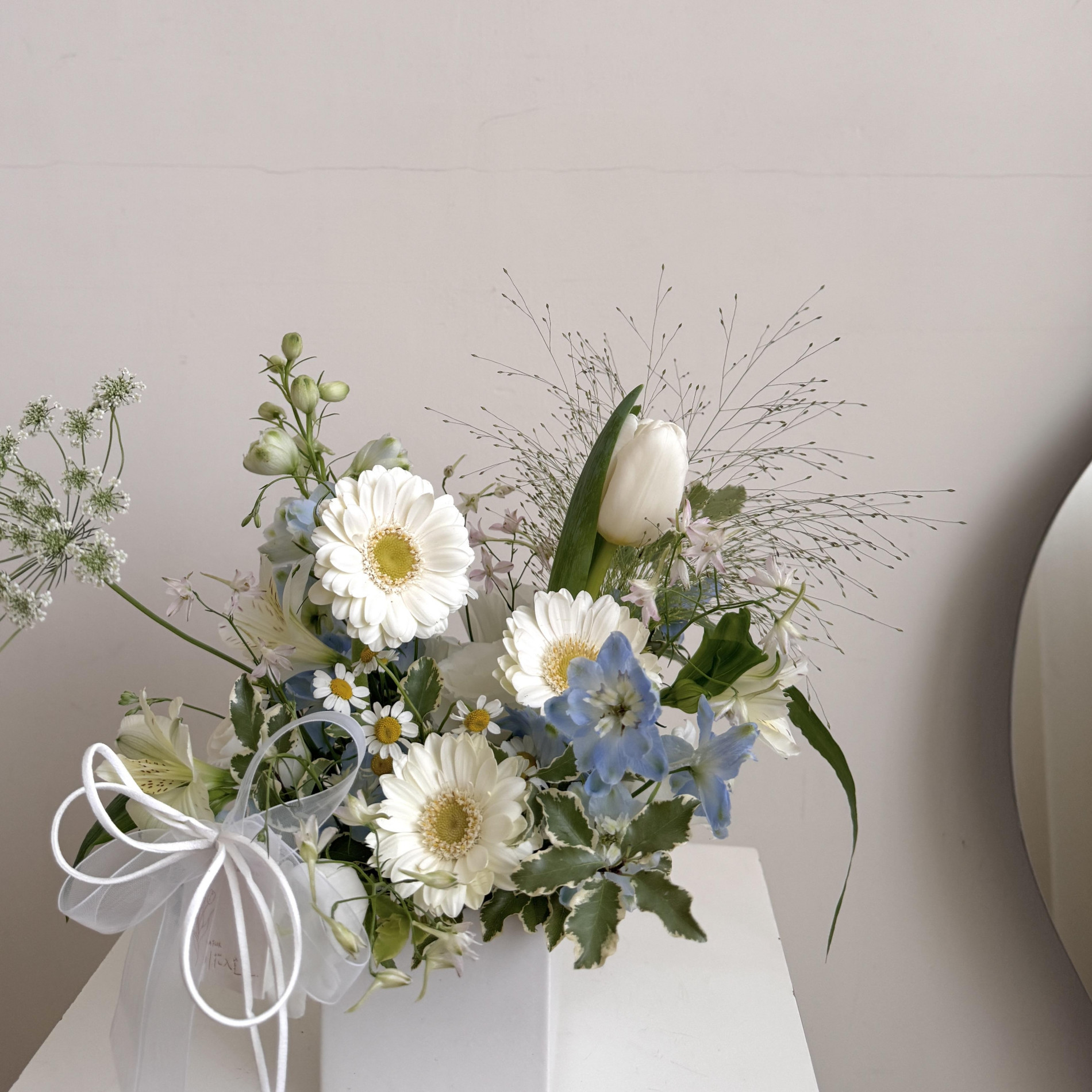 藍白色系韓式小桌花 2