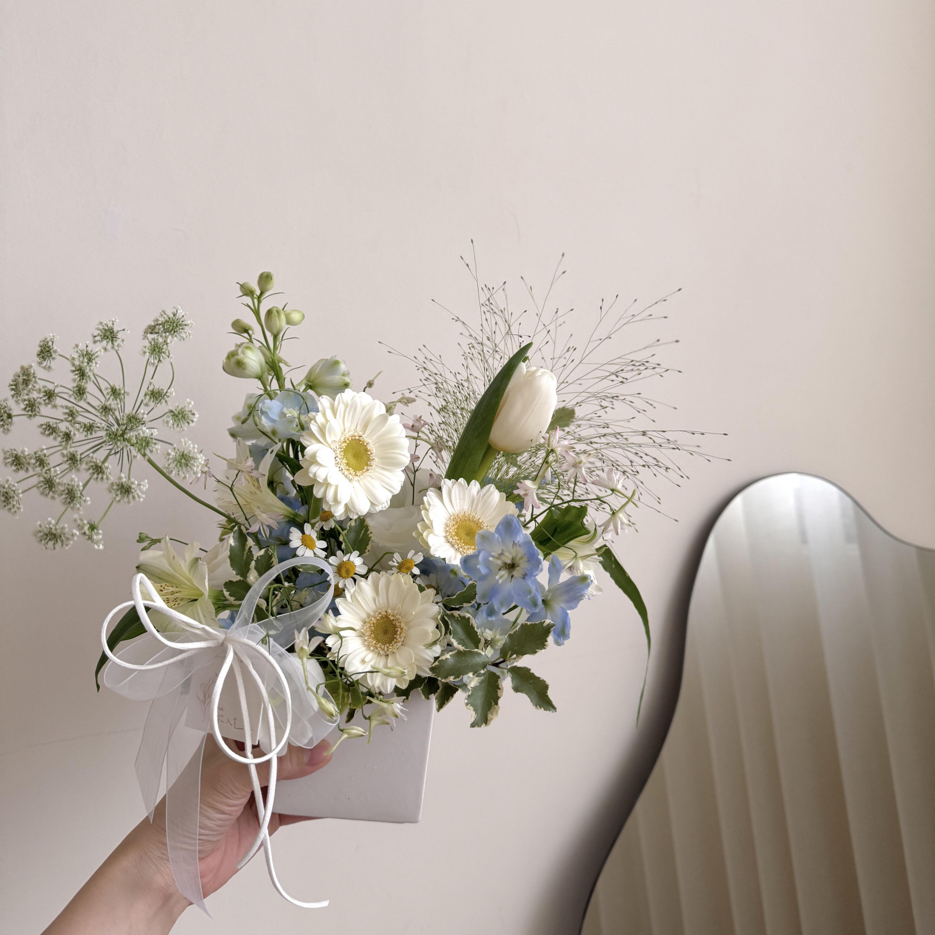 藍白色系韓式小桌花 3